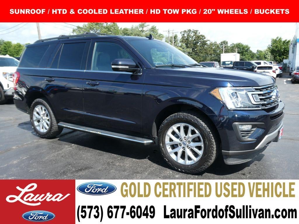 2021 Ford Expedition XLT 4x4 in Antimatter Blue Metallic — front three-quarter view