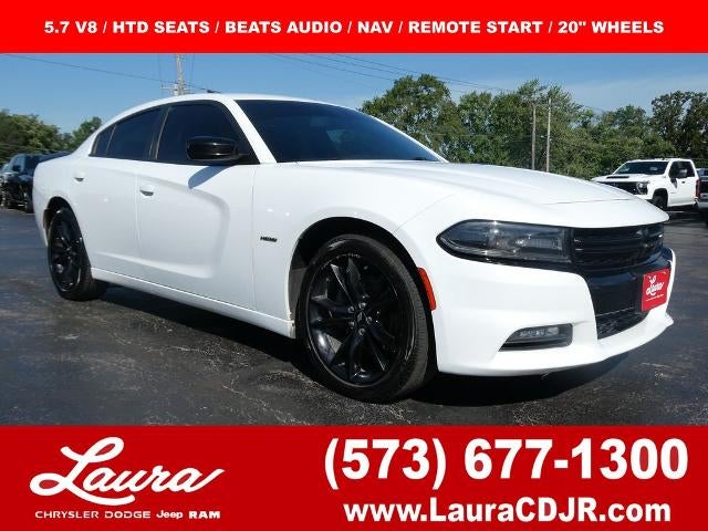 2018 Dodge Charger R/T RWD in White Knuckle Clearcoat — front three-quarter view