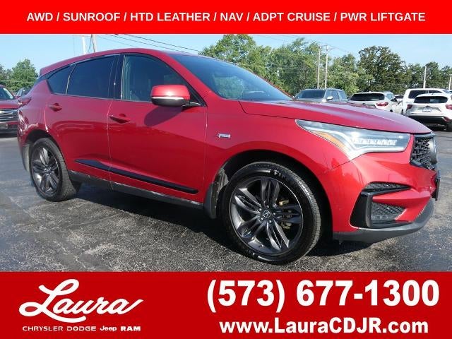 2019 Acura Rdx AWD w/A-Spec Pkg in Performance Red Pearl — front three-quarter view