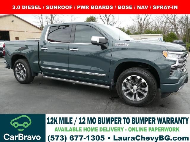 2026 Chevrolet Silverado 1500 High Country in Cypress Gray — front three-quarter view