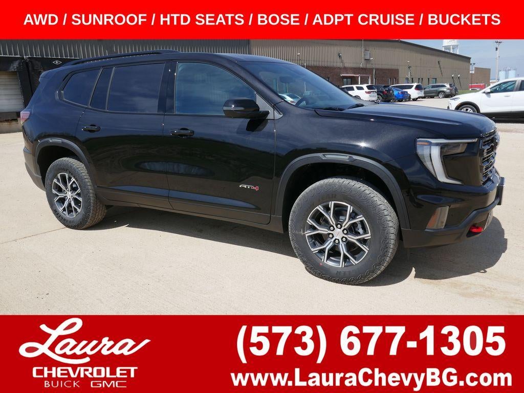 2026 GMC Acadia AT4 in Ebony Twilight Metallic — front three-quarter view