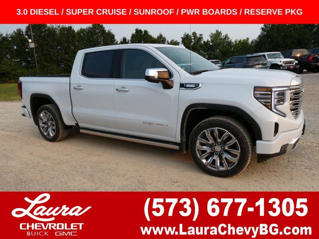2026 GMC Sierra 1500 Denali in Glacier White Tricoat — front three-quarter view