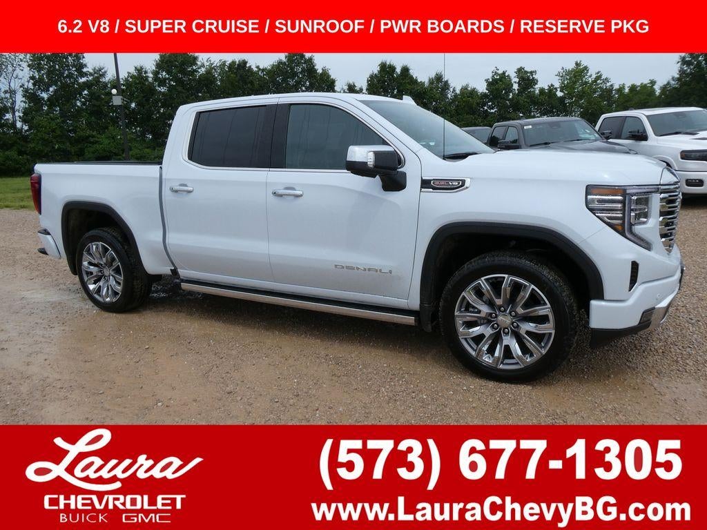 2026 GMC Sierra 1500 Denali in Glacier White Tricoat — front three-quarter view