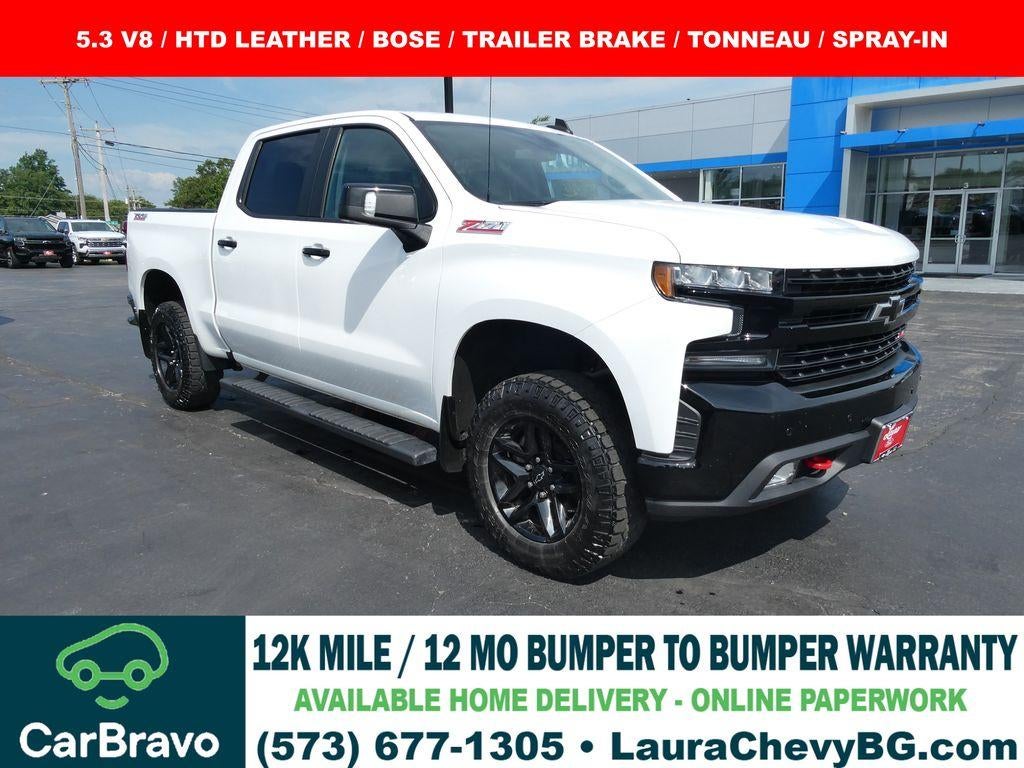 2020 Chevrolet Silverado 1500 LT Trail Boss in Summit White — front three-quarter view
