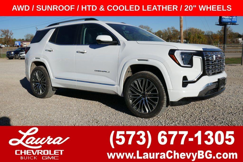 2026 GMC Terrain Denali in Summit White — front three-quarter view