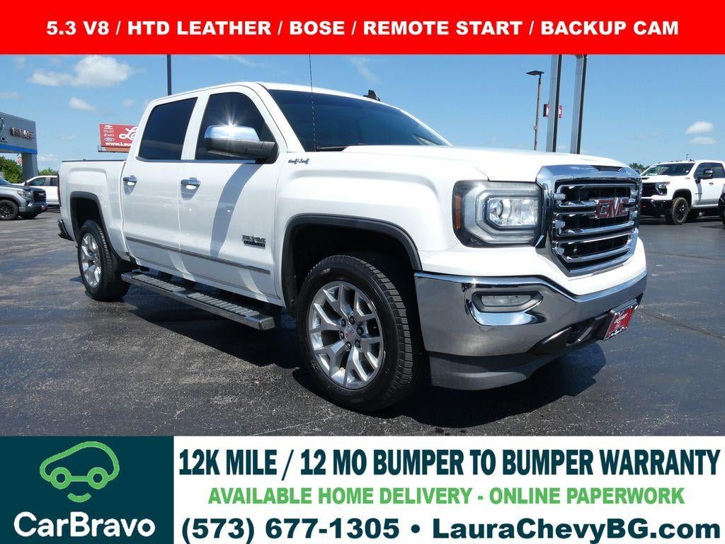 2018 GMC Sierra 1500 SLT in White Frost Tricoat — front three-quarter view