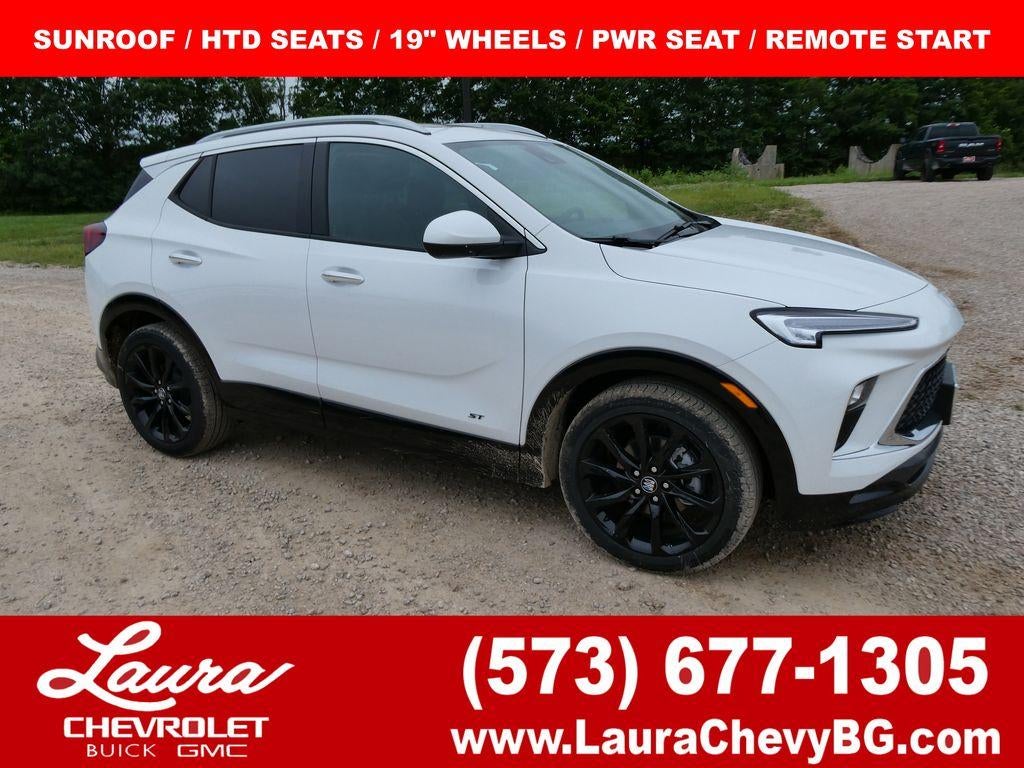 2026 Buick Encore GX Sport Touring in Summit White — front three-quarter view
