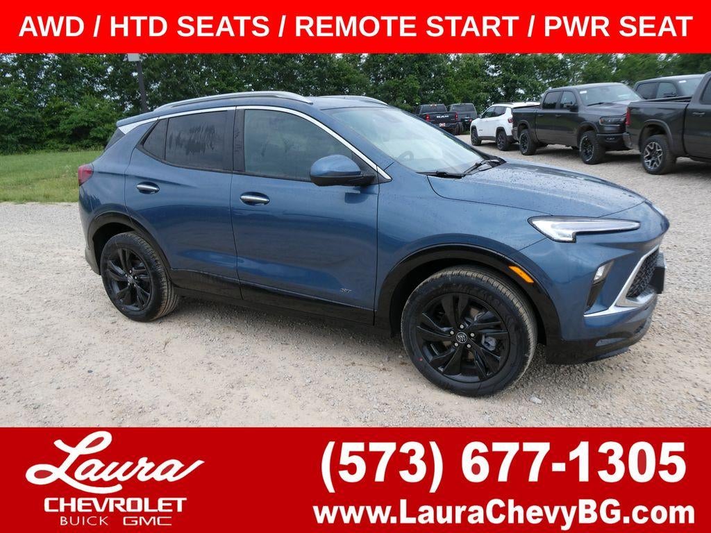 2026 Buick Encore GX Sport Touring in Ocean Blue Metallic — front three-quarter view