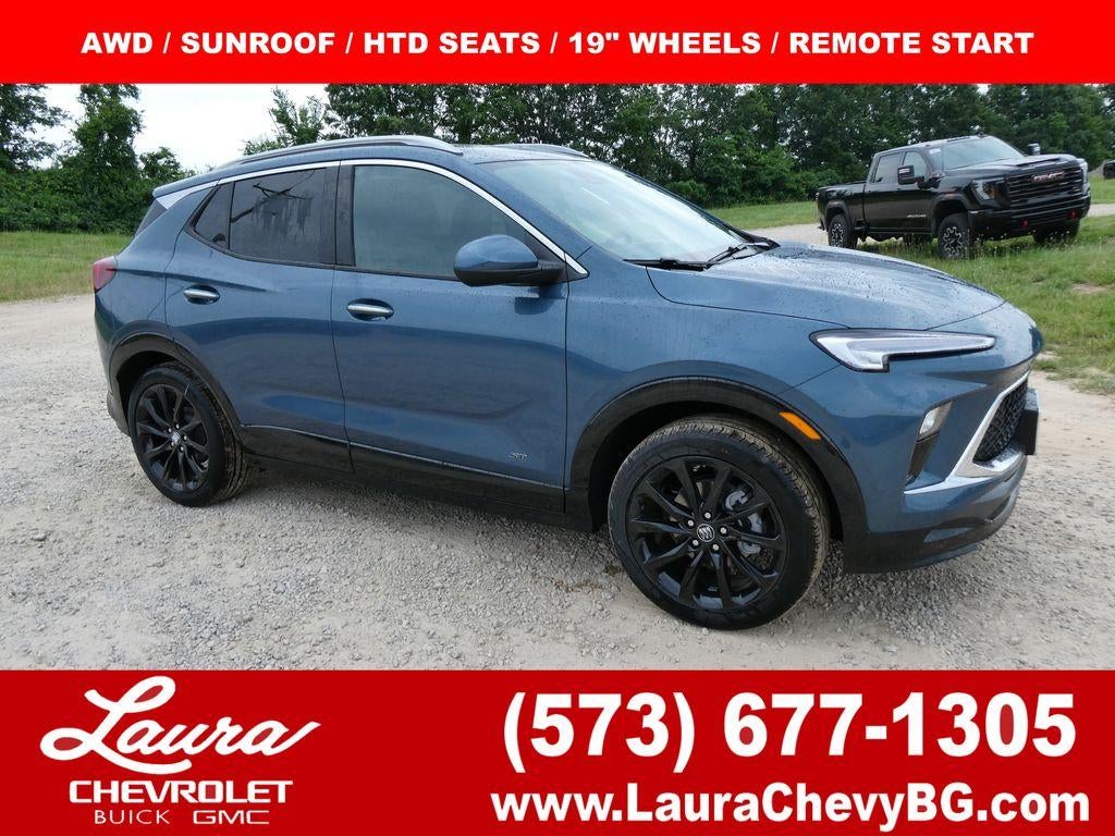 2026 Buick Encore GX Sport Touring in Ocean Blue Metallic — front three-quarter view