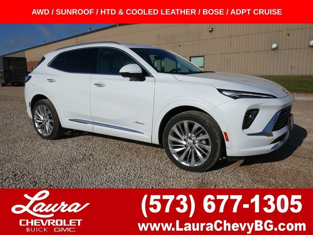 2026 Buick Envision Avenir in Iridescent White Tricoat — front three-quarter view